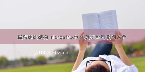 微观组织结构 microstructure英语短句 例句大全