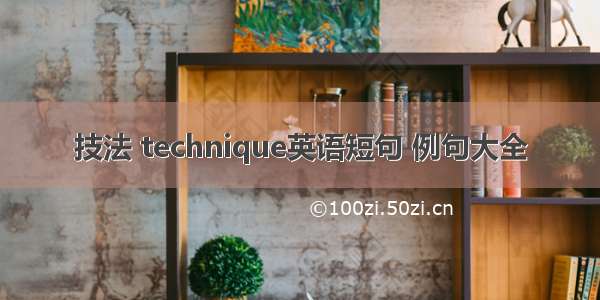 技法 technique英语短句 例句大全