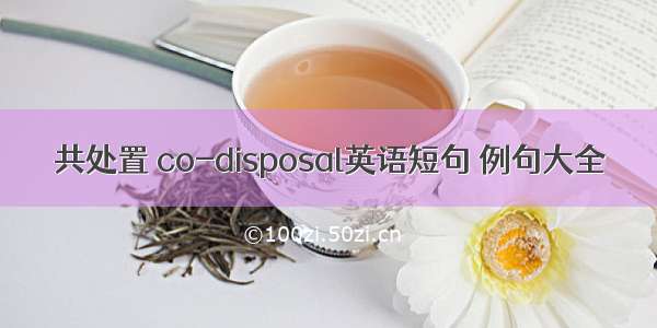 共处置 co-disposal英语短句 例句大全