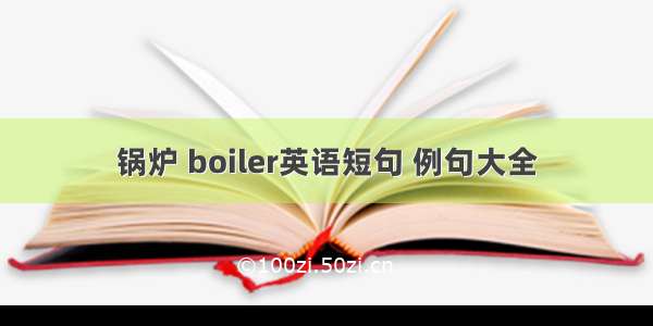 锅炉 boiler英语短句 例句大全