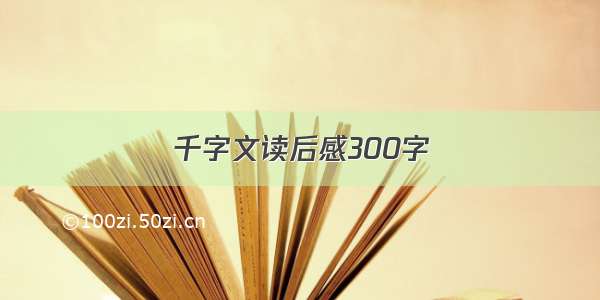 千字文读后感300字