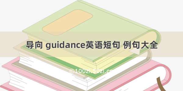 导向 guidance英语短句 例句大全