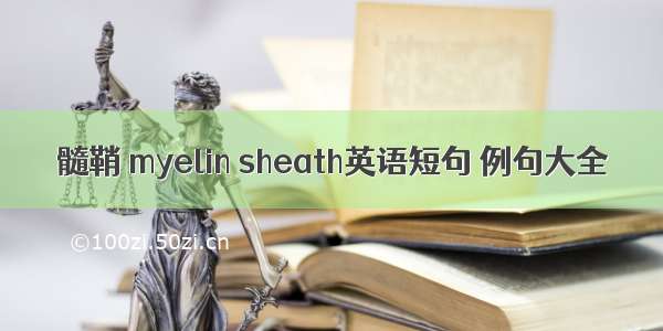 髓鞘 myelin sheath英语短句 例句大全