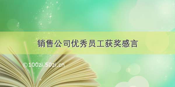 销售公司优秀员工获奖感言