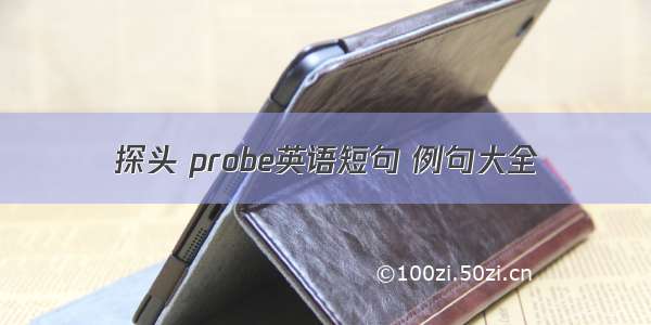 探头 probe英语短句 例句大全