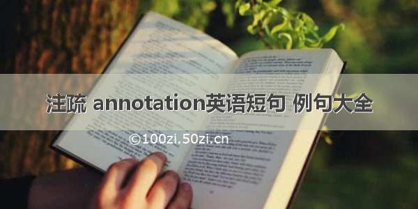 注疏 annotation英语短句 例句大全