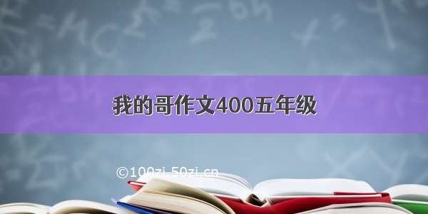 我的哥作文400五年级