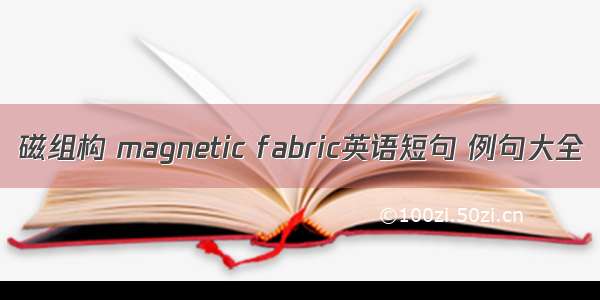 磁组构 magnetic fabric英语短句 例句大全