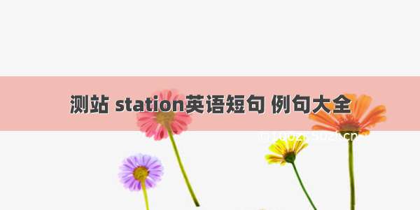 测站 station英语短句 例句大全