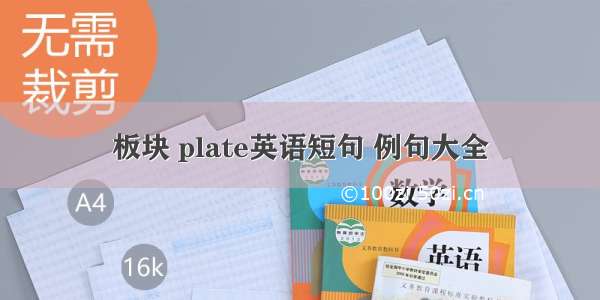 板块 plate英语短句 例句大全