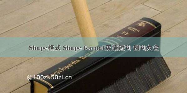 Shape格式 Shape format英语短句 例句大全