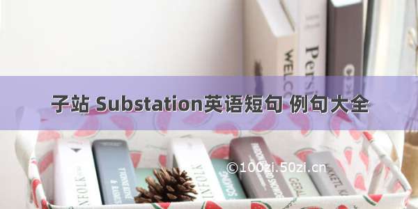 子站 Substation英语短句 例句大全