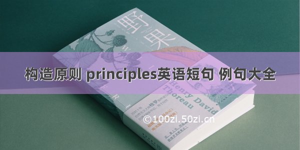 构造原则 principles英语短句 例句大全