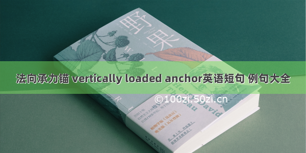 法向承力锚 vertically loaded anchor英语短句 例句大全