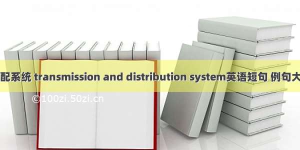 输配系统 transmission and distribution system英语短句 例句大全