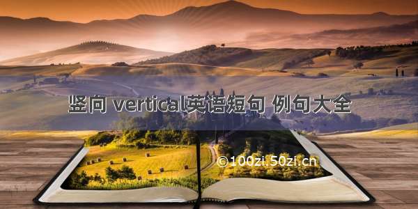 竖向 vertical英语短句 例句大全