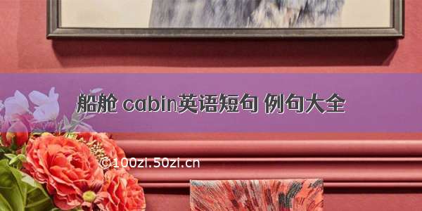 船舱 cabin英语短句 例句大全