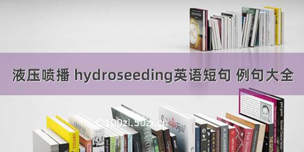 液压喷播 hydroseeding英语短句 例句大全