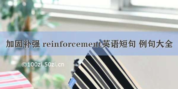 加固补强 reinforcement英语短句 例句大全