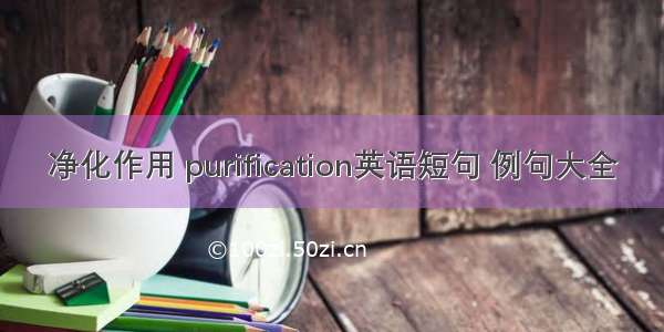 净化作用 purification英语短句 例句大全