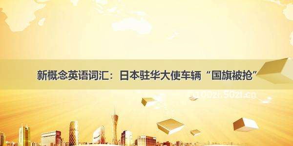 新概念英语词汇：日本驻华大使车辆“国旗被抢”