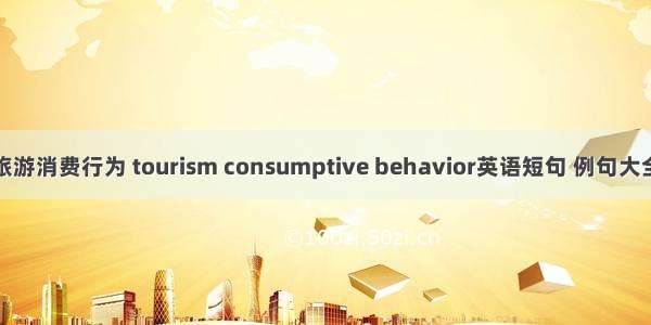 旅游消费行为 tourism consumptive behavior英语短句 例句大全