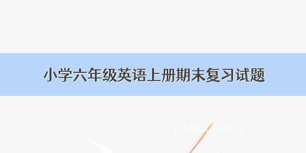 小学六年级英语上册期末复习试题