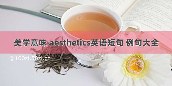 美学意味 aesthetics英语短句 例句大全