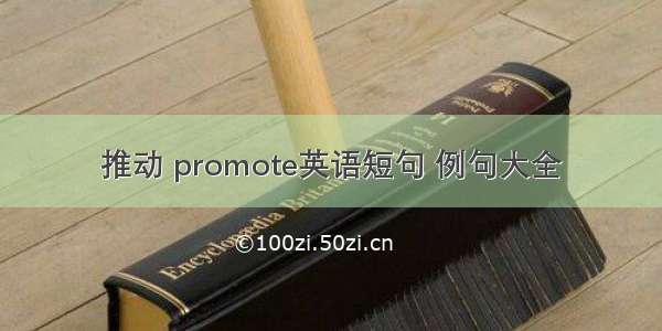 推动 promote英语短句 例句大全