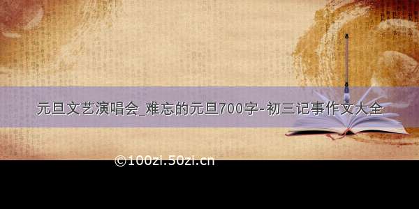 元旦文艺演唱会_难忘的元旦700字-初三记事作文大全