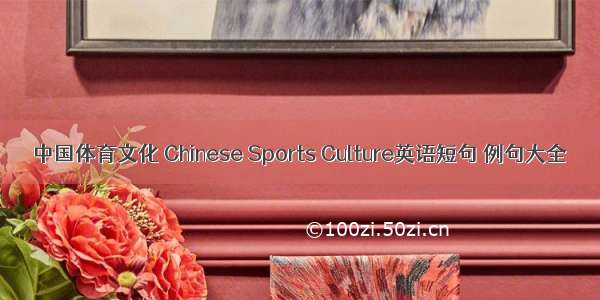 中国体育文化 Chinese Sports Culture英语短句 例句大全