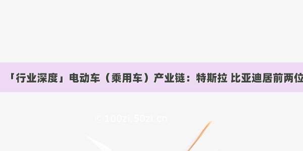 「行业深度」电动车（乘用车）产业链：特斯拉 比亚迪居前两位