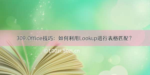 309.Office技巧：如何利用Lookup进行表格匹配？