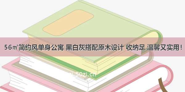 56㎡简约风单身公寓 黑白灰搭配原木设计 收纳足 温馨又实用！