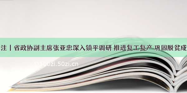 关注丨省政协副主席张亚忠深入镇平调研 推进复工复产 巩固脱贫成果