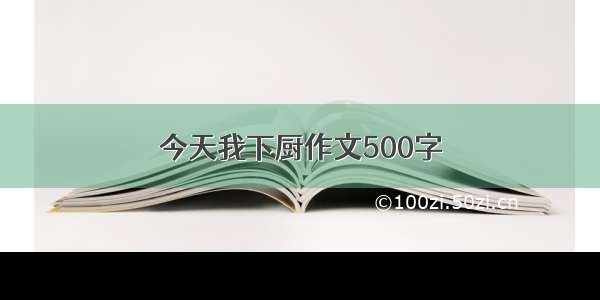 今天我下厨作文500字