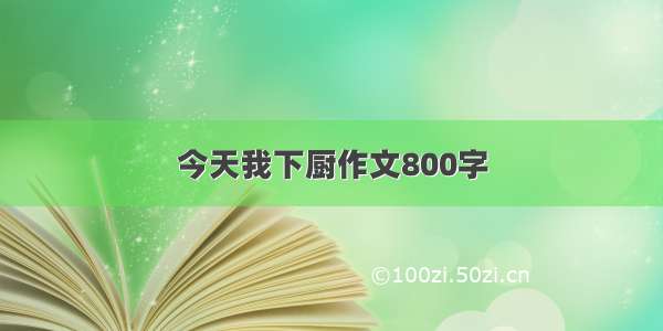 今天我下厨作文800字