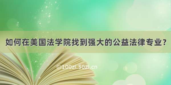 如何在美国法学院找到强大的公益法律专业？