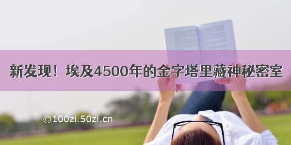 新发现！埃及4500年的金字塔里藏神秘密室