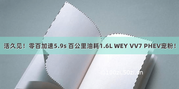 活久见！零百加速5.9s 百公里油耗1.6L WEY VV7 PHEV宠粉！