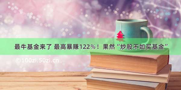 最牛基金来了 最高暴赚122％！果然“炒股不如买基金”