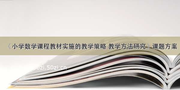 《小学数学课程教材实施的教学策略 教学方法研究》课题方案