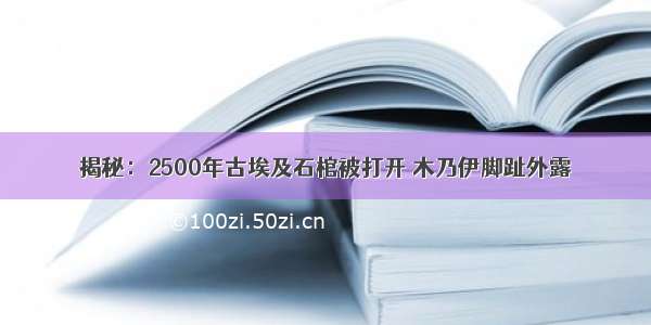 揭秘：2500年古埃及石棺被打开 木乃伊脚趾外露