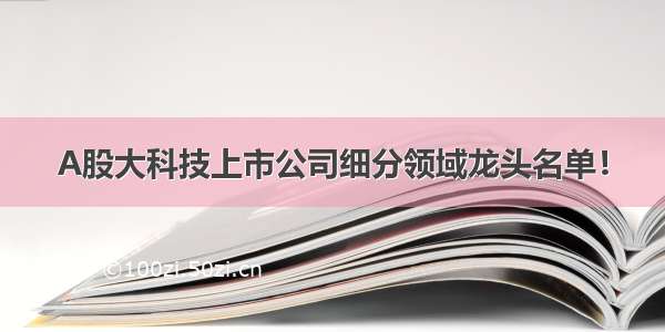 A股大科技上市公司细分领域龙头名单！