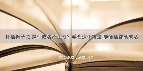 扦插栀子花 黑杆或者不生根？学会这个方法 随便插都能成活