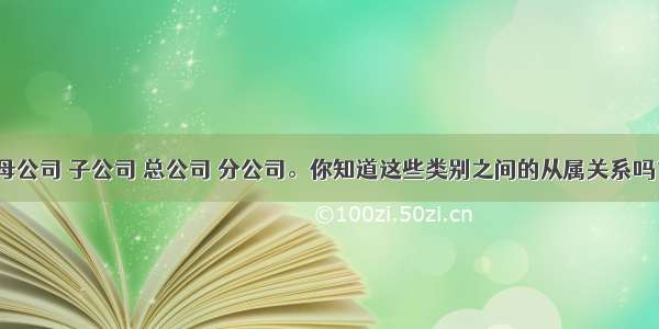 母公司 子公司 总公司 分公司。你知道这些类别之间的从属关系吗？