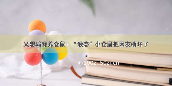 又想骗我养仓鼠！“液态”小仓鼠把网友萌坏了