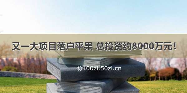 又一大项目落户平果 总投资约8000万元！