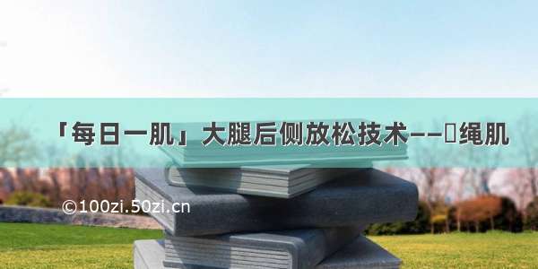 「每日一肌」大腿后侧放松技术——腘绳肌