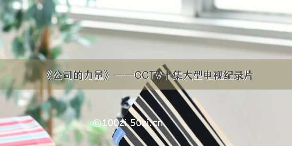 《公司的力量》——CCTV十集大型电视纪录片